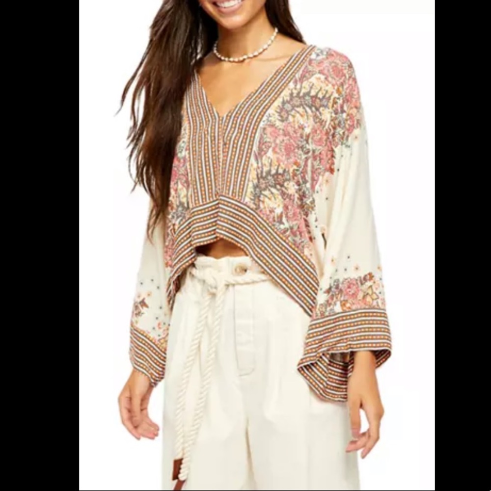 Free People Boho Floral Blouse Size Small